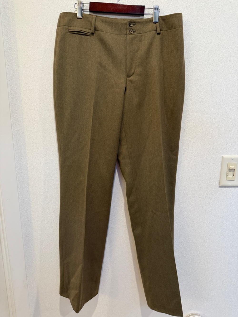 Lauren Ralph Lauren Olive Straight Dress Trousers
